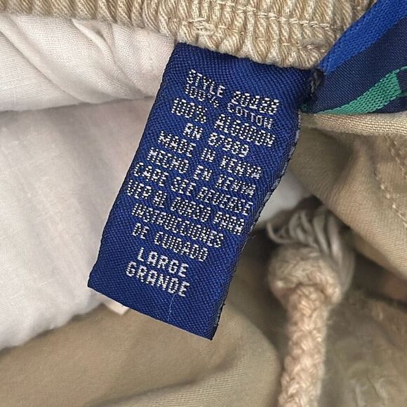 Vintage OP Ocean Pacific Tan Shorts Mens Size L Large Elastic Waist Drawstring - Picture 8 of 9